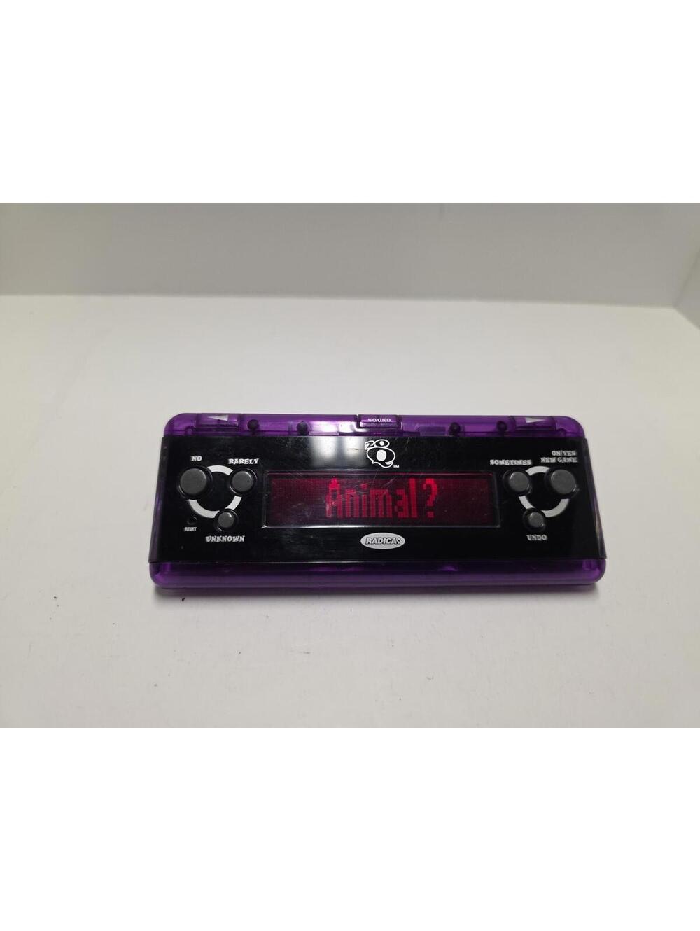 20Q Radica Electronic Handheld Game Big Screen 2005 Purple 20 Questions - Works
